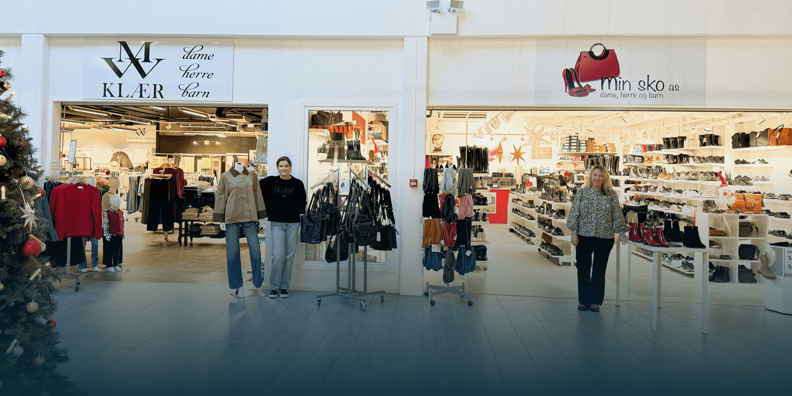 Evy hos MW Klær og Monica hos Min sko