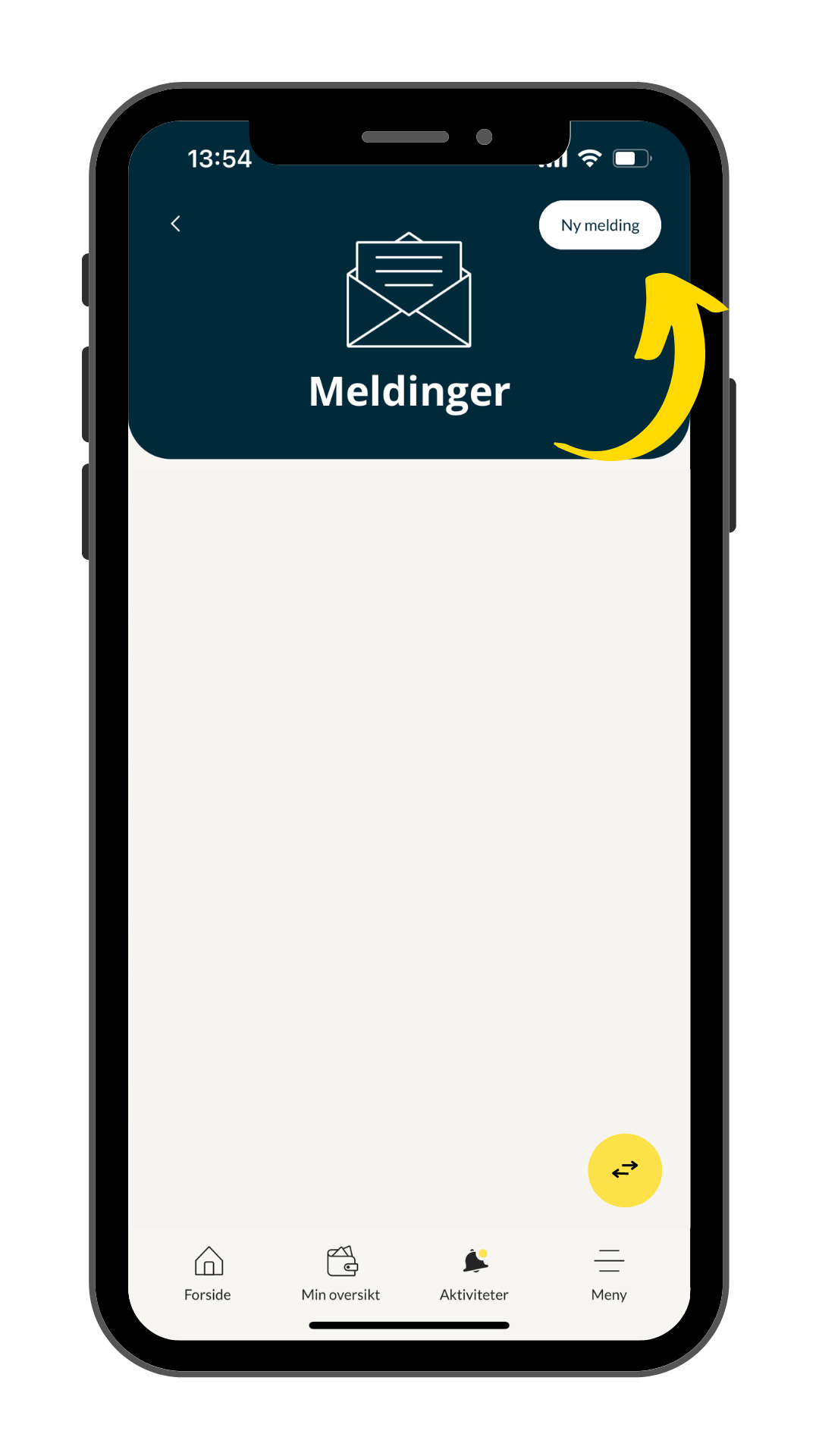 Bilde av mobilbank- skrive til banken 