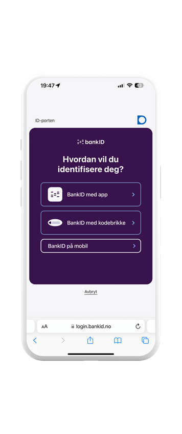 BankID godkjenning